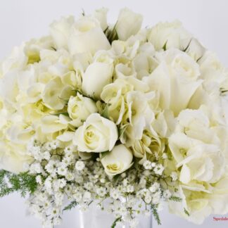 Off White Rose and Hydrangea Nosegay
