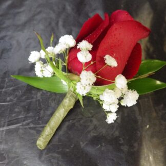 Classic Red Rose Boutonniere